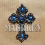 Croix gothique - Argent & bleue